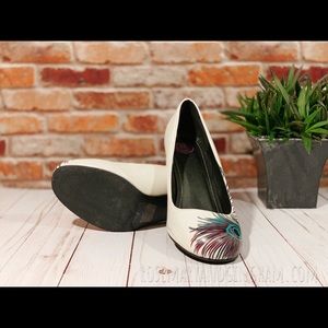 t.u.k. off white Peacock feather heels